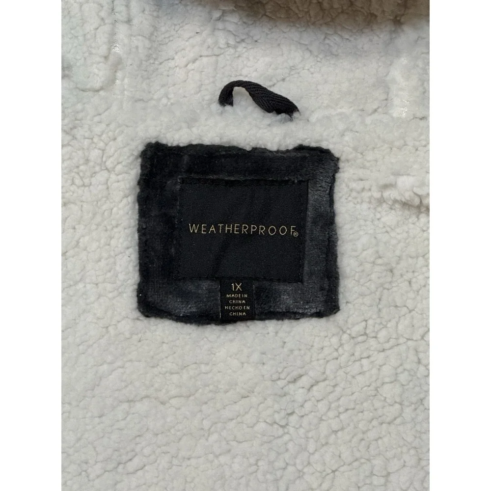 Weatherproof Cozy Sherpa Hoodie Women 1X Full Zip Gray Charcoal F9535W NWT - Picture 7 of 12